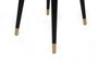 Hanah Home Hugo-361 V2 Juego de Sillas Terciopelo Antracita Negro Dorado Patas Madera 2 Piezas